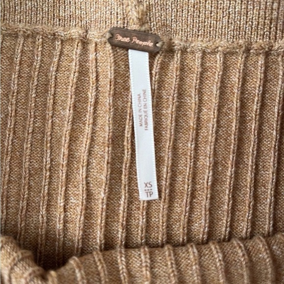 Free People Skyline Skirt Womens XS Cream/beige Ribbed Knit Midi Stretch *C6 - Picture 5 of 5